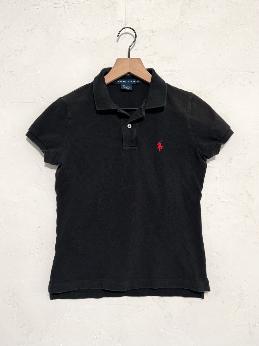 3/$20 Ralph Lauren The Skinny Polo Washed Black Short Sleeve Polo Shirt M
